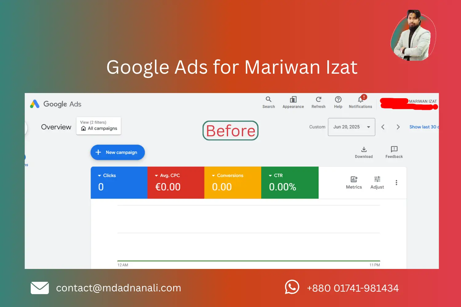 before Google Ads for Mariwan Izat