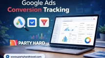 google ads conversion tracking for party hard travel