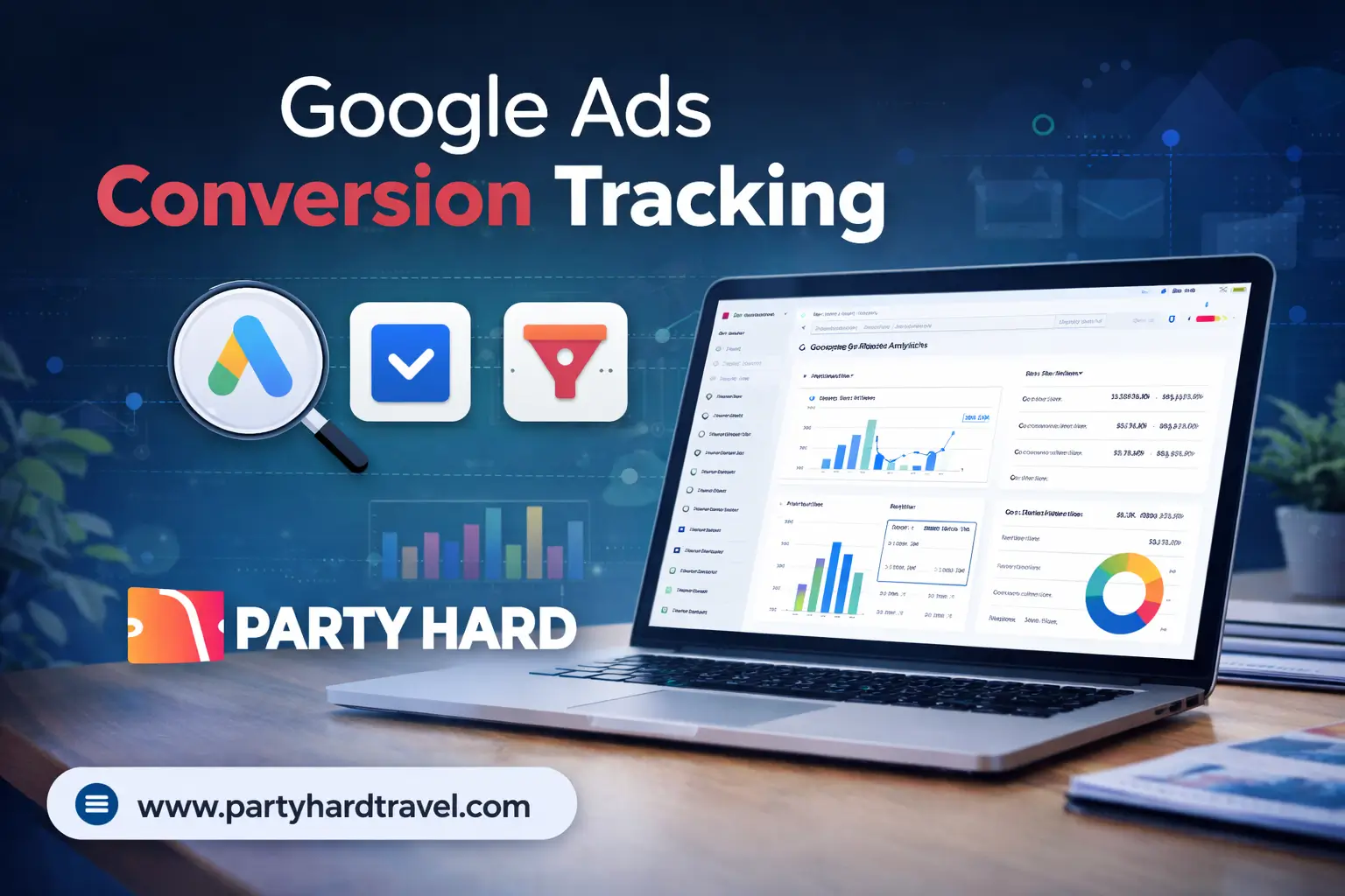 google ads conversion tracking for party hard travel